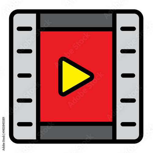 Video File Vector Filled Icon Design