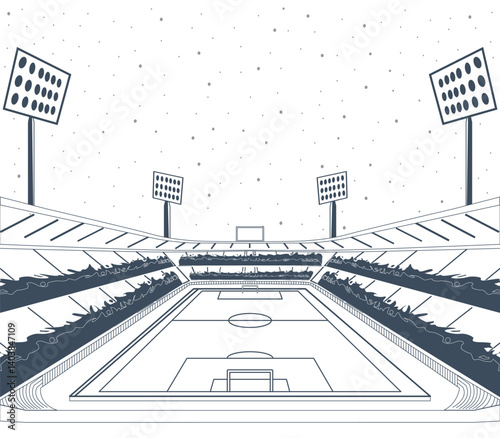 Modern Vector Stadium Sketch for Sports Events and Team Formations