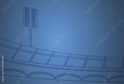 Stadium Sketch Illustration Featuring Field and Lights