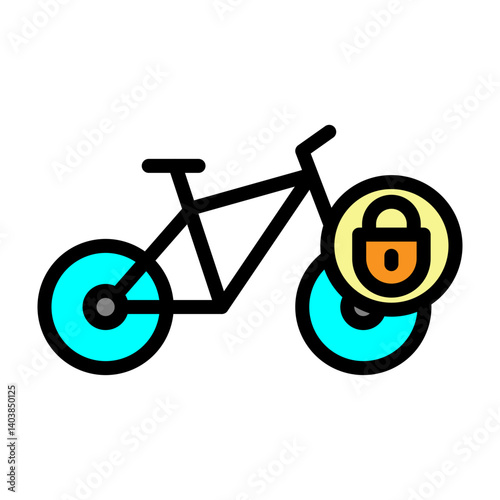 Bike Lock Vector Filled Icon Design