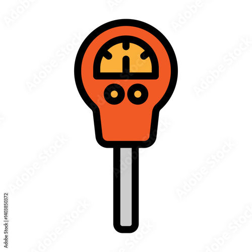 Street Parking Meter Vector Filled Icon Design