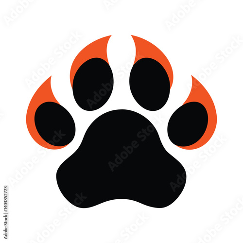 Animal Paw Print Logo Icon Vector Design