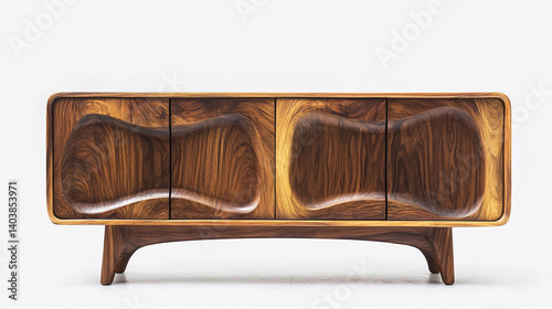Obraz na płótnie Wooden living room sideboard on a white background w salonie