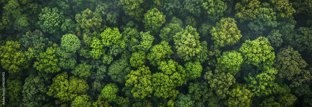 Tropical forest top view in landscape format for background