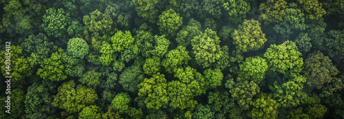 Obraz na płótnie Tropical forest top view in landscape format for background w salonie