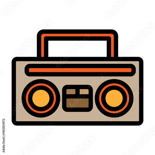 Reelto Reel Tape Recorder Vector Filled Icon Design