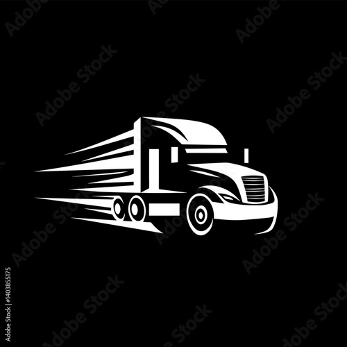 truck logistic vector silhouette logo template. perfect for delivery or transportation industry logo. simple with dark grey color