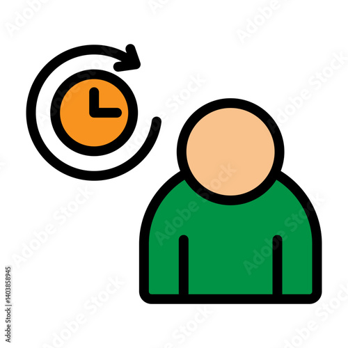 Procrastination Vector Filled Icon Design
