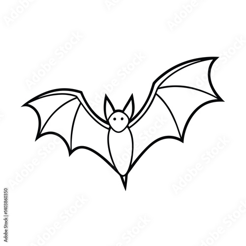 bat flying line art on white background (1).eps