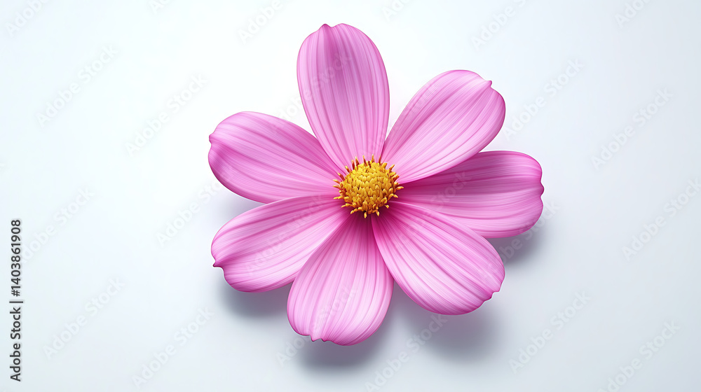 Fototapeta premium Pink Cosmos Flower on White Background