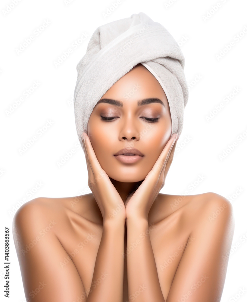 PNG Woman with wrap towel portrait adult photo. PNG Woman with wrap towel portrait adult photo.