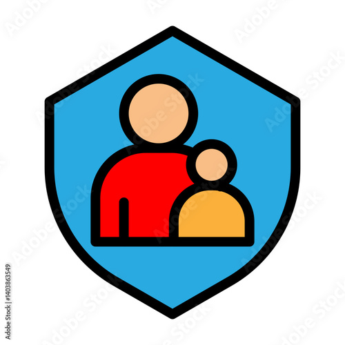 Parental Supervision Vector Filled Icon Design