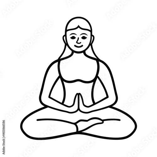 restorative yoga pose line art on white background (1).eps