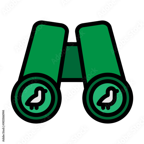 Bird Watching Vector Filled Icon Design