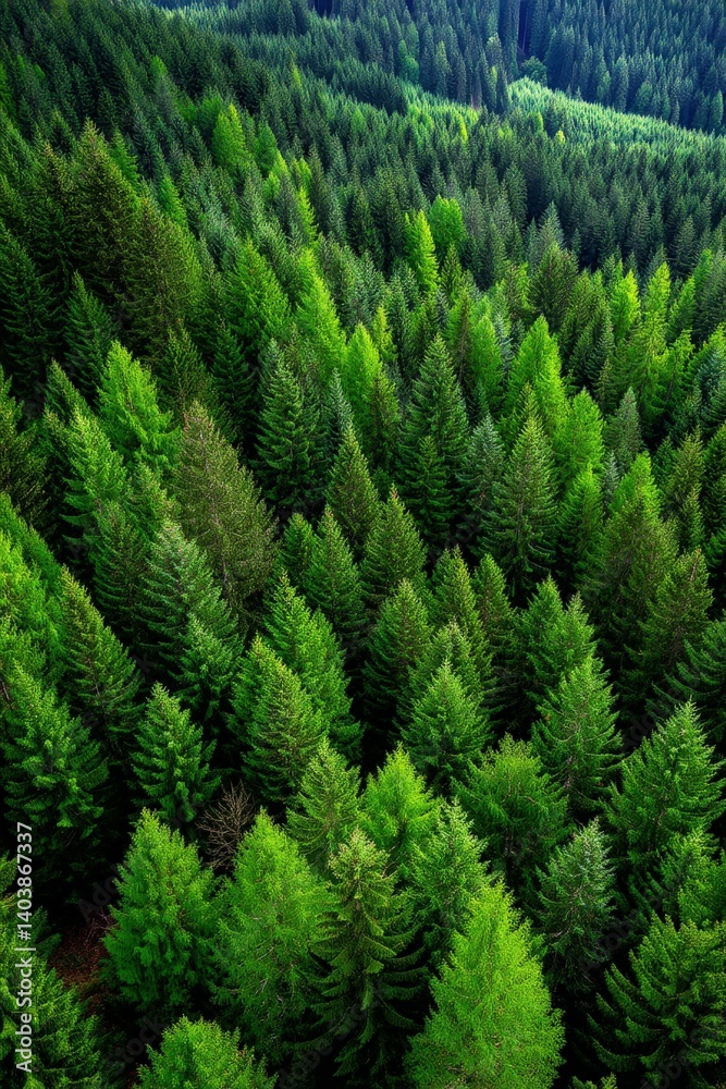 Lush green forest canopy in vibrant springtime foliage Lush green forest canopy in vibrant springtime foliage