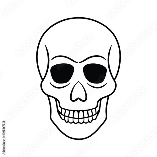 skeleton head line art on white background   (1).eps