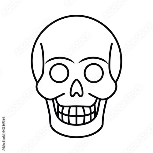 skeleton head line art on white background  .eps