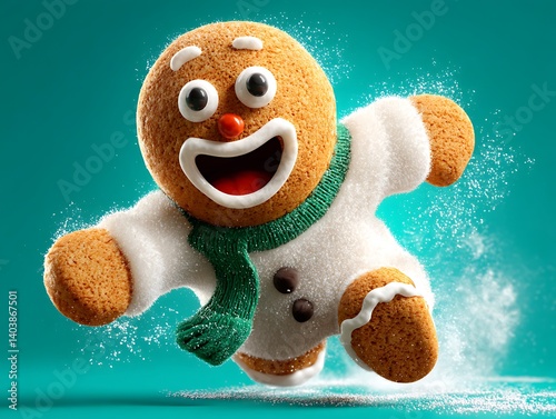 Gingerbread Man Running.