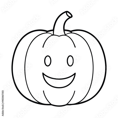 smiling pumpkin line art on white background (1).eps