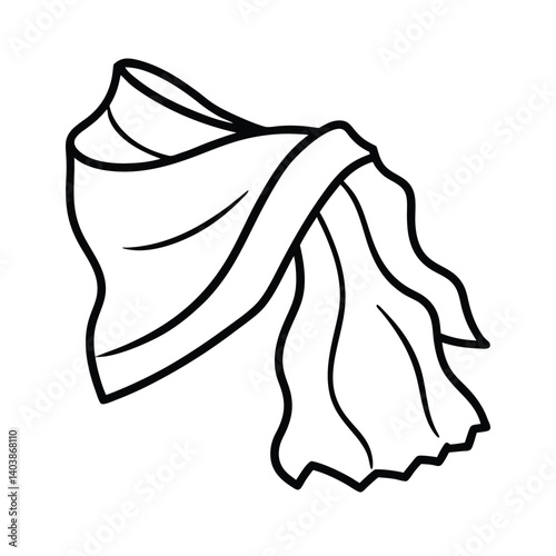 torn cloth line art on white background  .eps