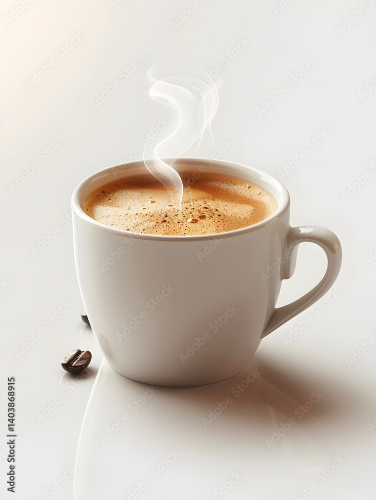 Obraz premium Aromatic Coffee Bliss: A steaming cup of rich coffee, exuding inviting aromas and a sense of warmth, perfect for a moment of relaxation.