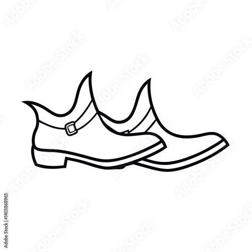 witch shoes line art on white background (1).eps