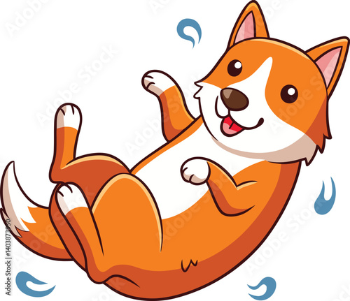 Dog rolling over Animated Stickers