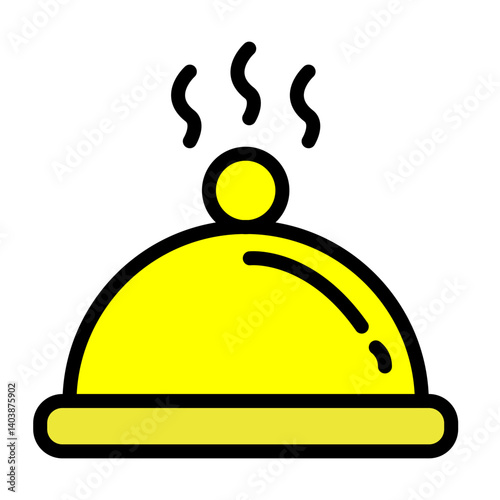 Cloche (Serving Dome) Vector Filled Icon Design