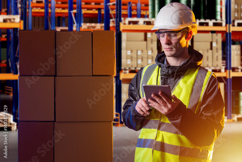 Man logistics warehouse wor...