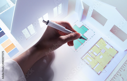 Hand architect. Drawing con...