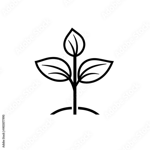 Seedling icons set for apps and web ui designs. simple isolated graphics.