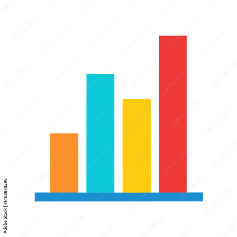 Data Visualization: A vibrant bar graph with ascending heights conveys information about progress and growth in a dynamic digital environment. Data Visualization: A vibrant bar graph with ascending heights conveys information about progress and growth in a dynamic digital environment.