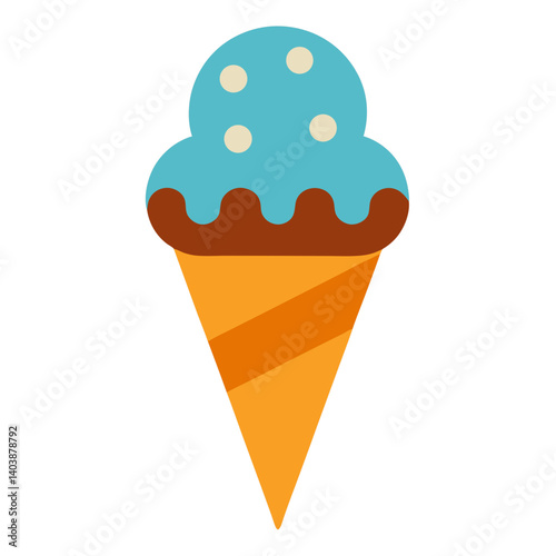 Sweet Delight: A vibrant ice cream cone, a delicious treat perfect for summer.