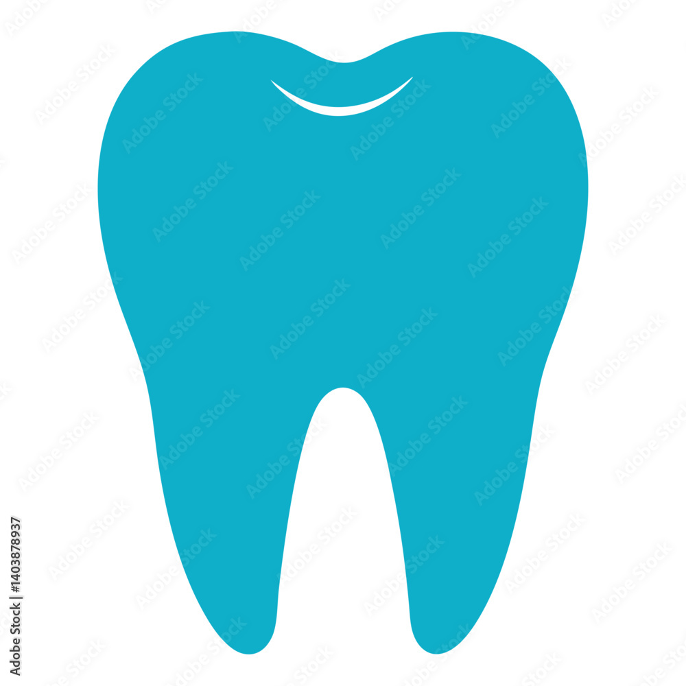 Dental Care Icon: A simplistic, illustrative representation of a single molar in a vibrant turquoise color, ideal for dental health, care, and treatment-related concepts. Dental Care Icon: A simplistic, illustrative representation of a single molar in a vibrant turquoise color, ideal for dental health, care, and treatment-related concepts.