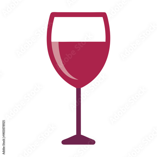 Burgundy Wine in Stemware: A simple and elegant depiction of a stem glass filled with a rich burgundy wine, perfectly suited for conveying luxury, flavor, and special occasions.
