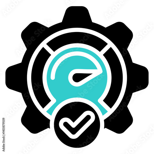Performance Check Glyph Dual Tone Icon in Performance Strength and Management Vector Design