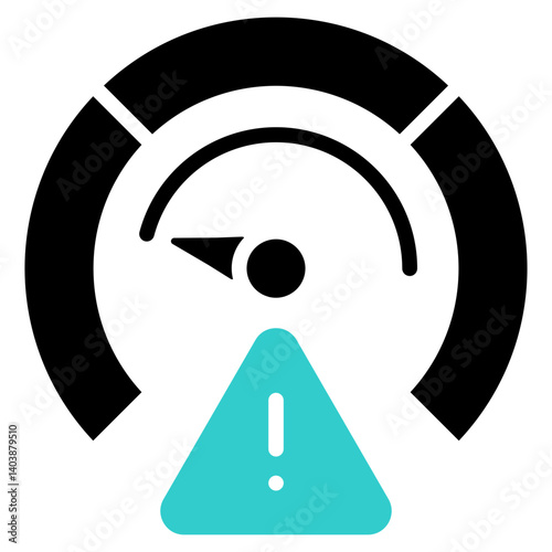 Performance Issue Alert Glyph Dual Tone Icon in Performance Strength and Management Vector Design