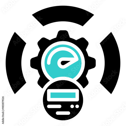 Performance Management Glyph Dual Tone Icon in Performance Strength and Management Vector Design