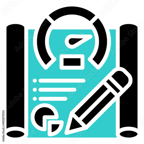 Performance Planning Glyph Dual Tone Icon in Performance Strength and Management Vector Design