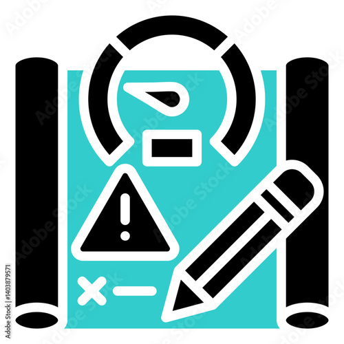 Performance Planning Issue Alert Glyph Dual Tone Icon in Performance Strength and Management Vector Design