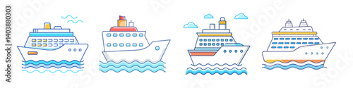cruise ship icon, cruise ship vector illustration-simple illustration of cruise ship, perfect for cruise ship logos and icons