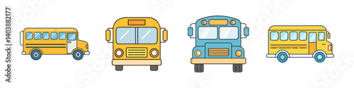 school bus icon, school bus vector illustration-simple illustration of school bus, perfect for school bus logos and icons