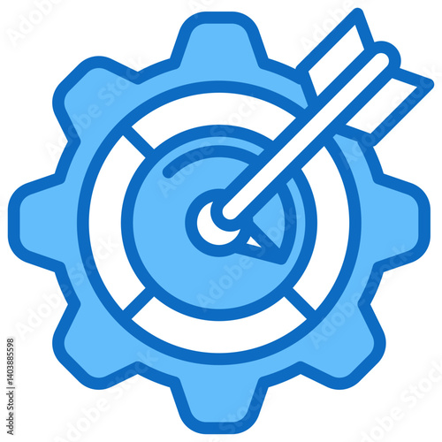 Performance Goal Blue Fill Icon in Performance Strength and Management Vector Design