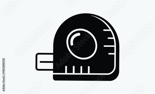 Measuring tape silhouette, measuring tape vector icon 
