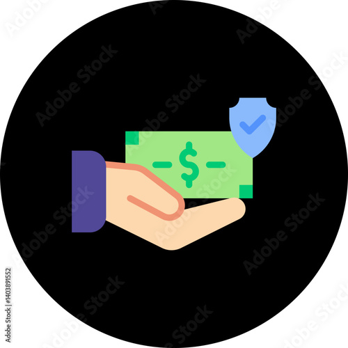 Cash Secured Financing icon vector illustration