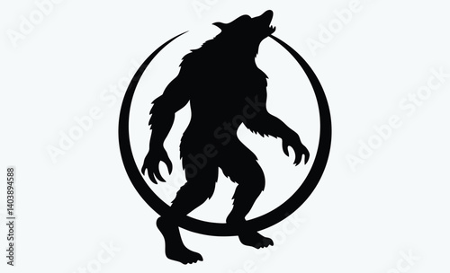 Werewolf silhouette, werewolf silhouette vector illustration 