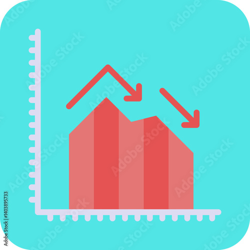 Financial Graph Decline icon vector illustration
