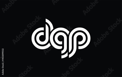 DGP Creative Unique Modern Letter Logo Design. Stylized logo featuring a unique letter design, presenting abstract minimalist aesthetics and modern appeal.