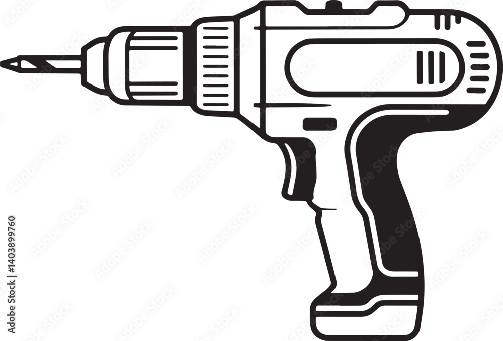 Drill Machine silhouette vector illustration isolated On Transparent Background Drill Machine silhouette vector illustration isolated On Transparent Background