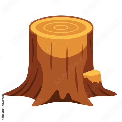 Cartoon tree stump with vactor
